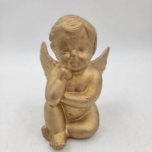 Vintage winged gold cherub angel